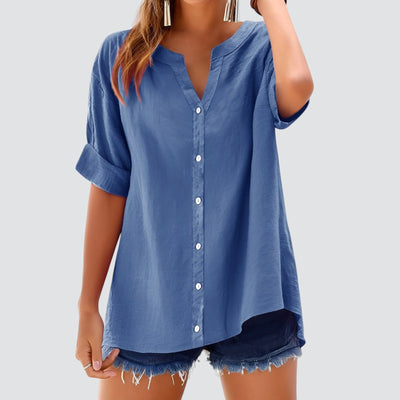 Evi | Summer linen blouse with buttons