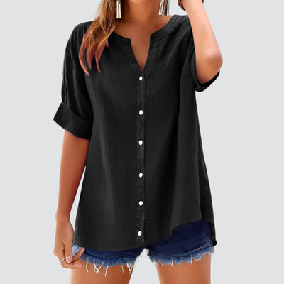 Evi | Summer linen blouse with buttons