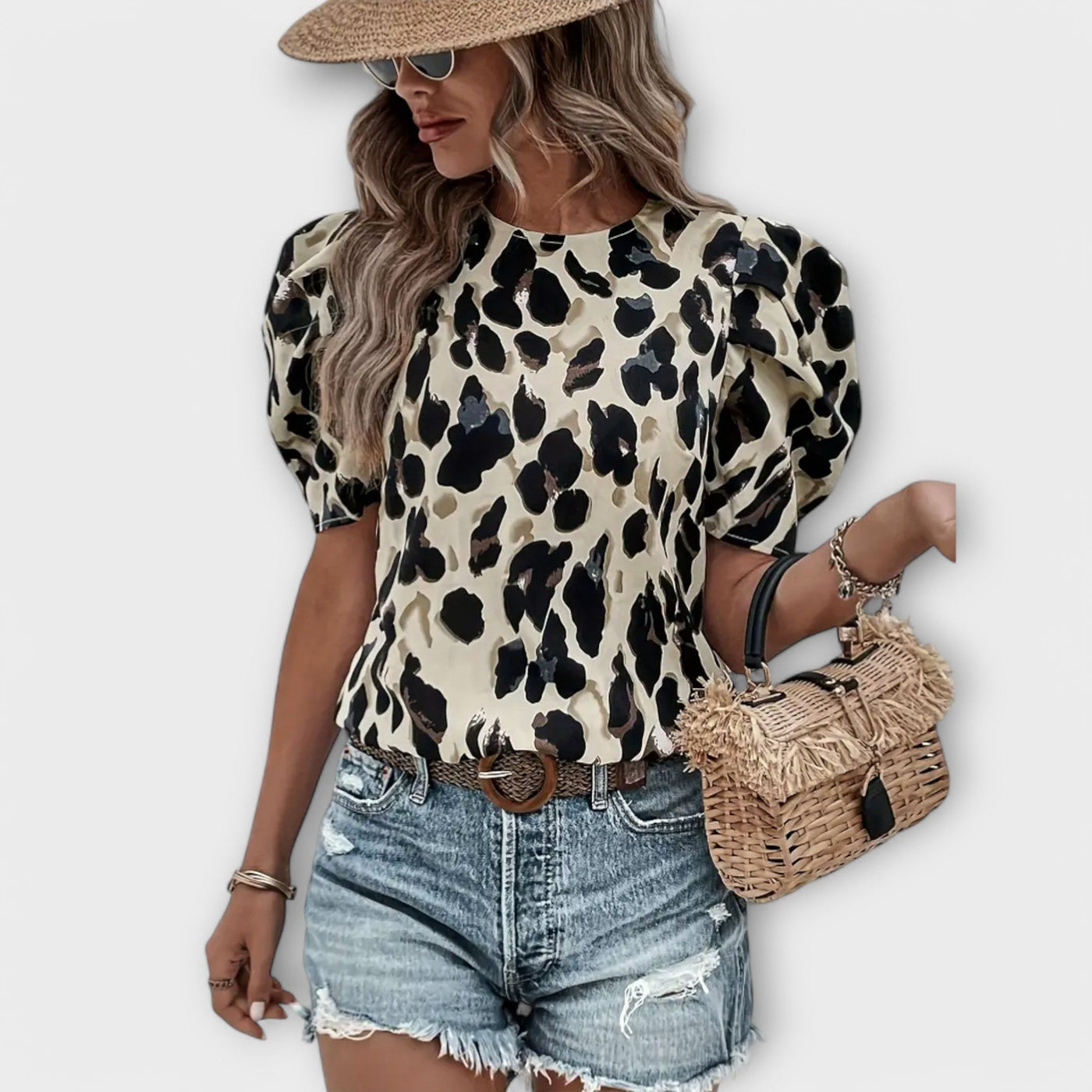 Amelia | Blouse with Animal Print