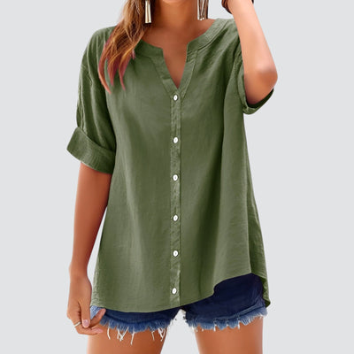 Evi | Summer linen blouse with buttons