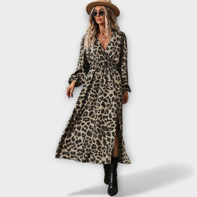 Natalie | Dress with Leopard Print