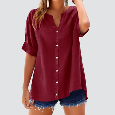 Evi | Summer linen blouse with buttons