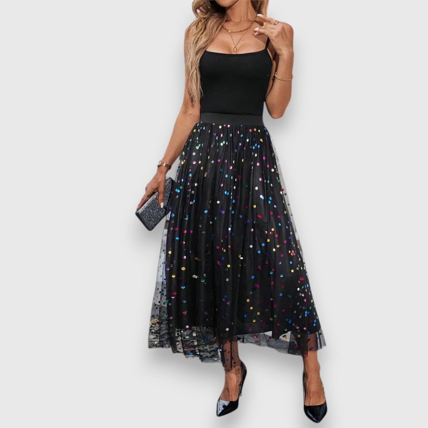 Leonie | Mixed Polka Dot Skirt