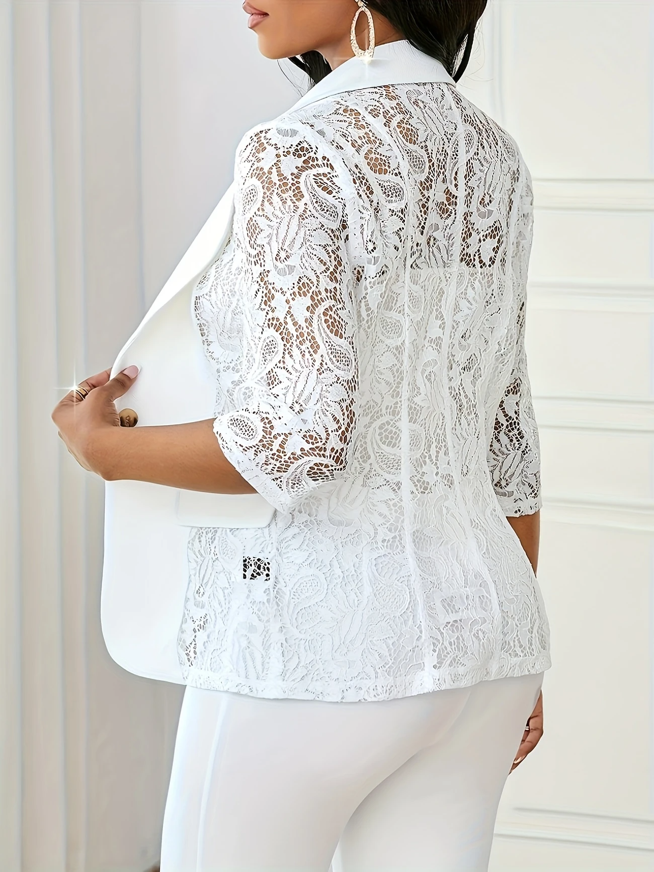 Layla™ | Contrast Lace Blazer