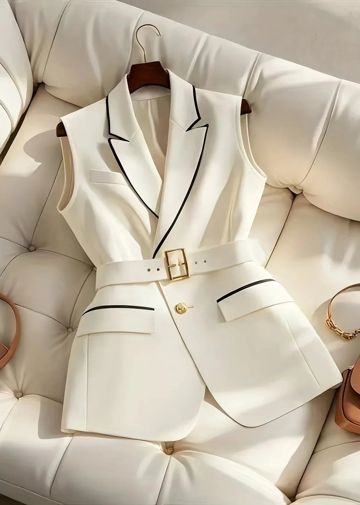 Sophia™ | Elegant Vest With Belt