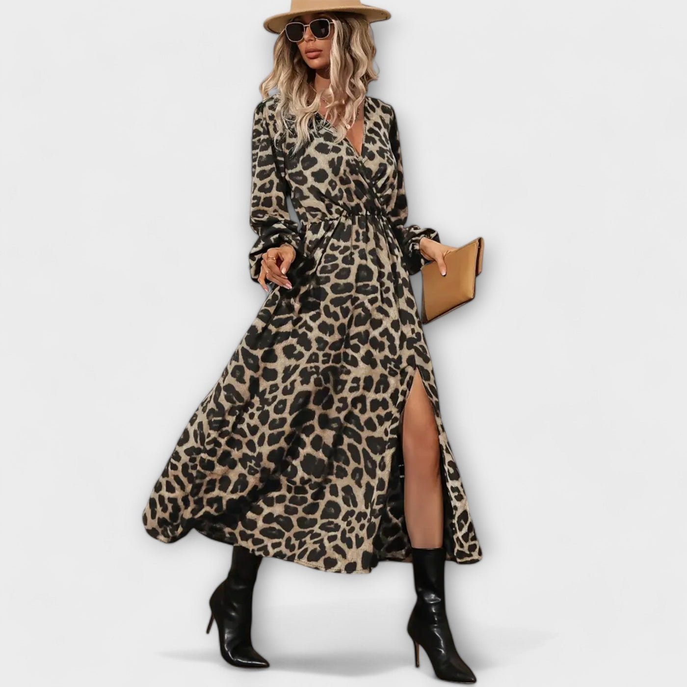 Natalie | Dress with Leopard Print
