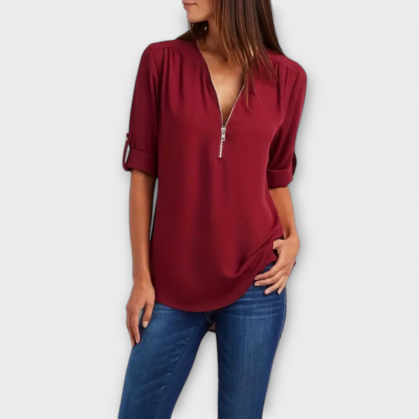 Olivia | The Relaxed V-Neck Blouse