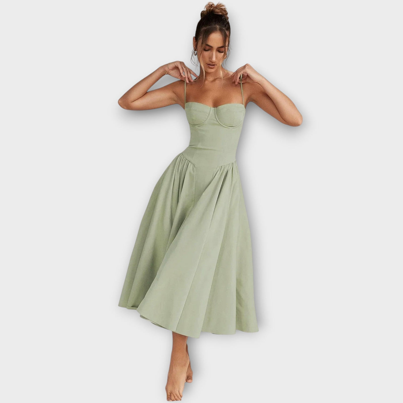 Gesine | Sleeveless Corset Midi Dress