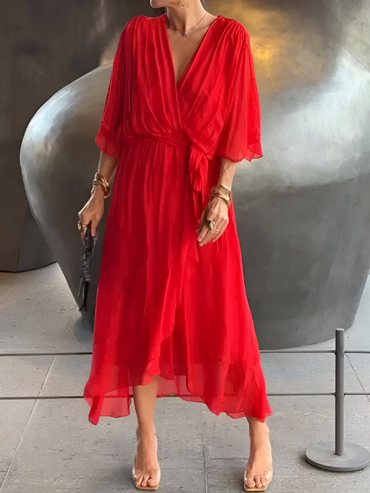 Vicky | Tie-Waist Midi Dress