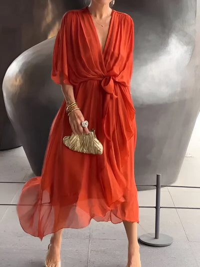 Vicky | Tie-Waist Midi Dress