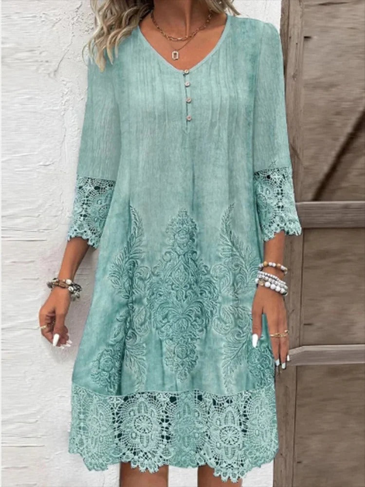 Tracie | Elegant Lace V-Neck Dress