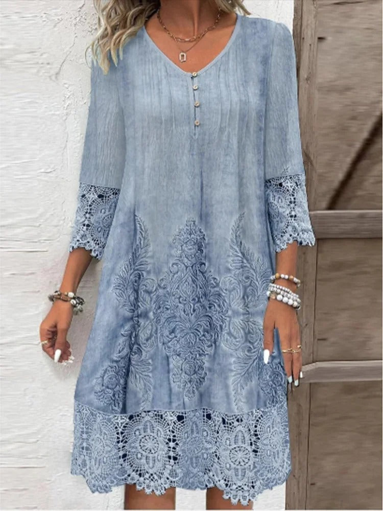Tracie | Elegant Lace V-Neck Dress