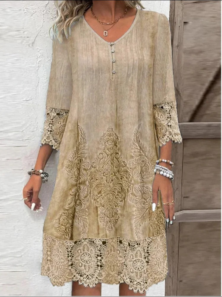 Tracie | Elegant Lace V-Neck Dress